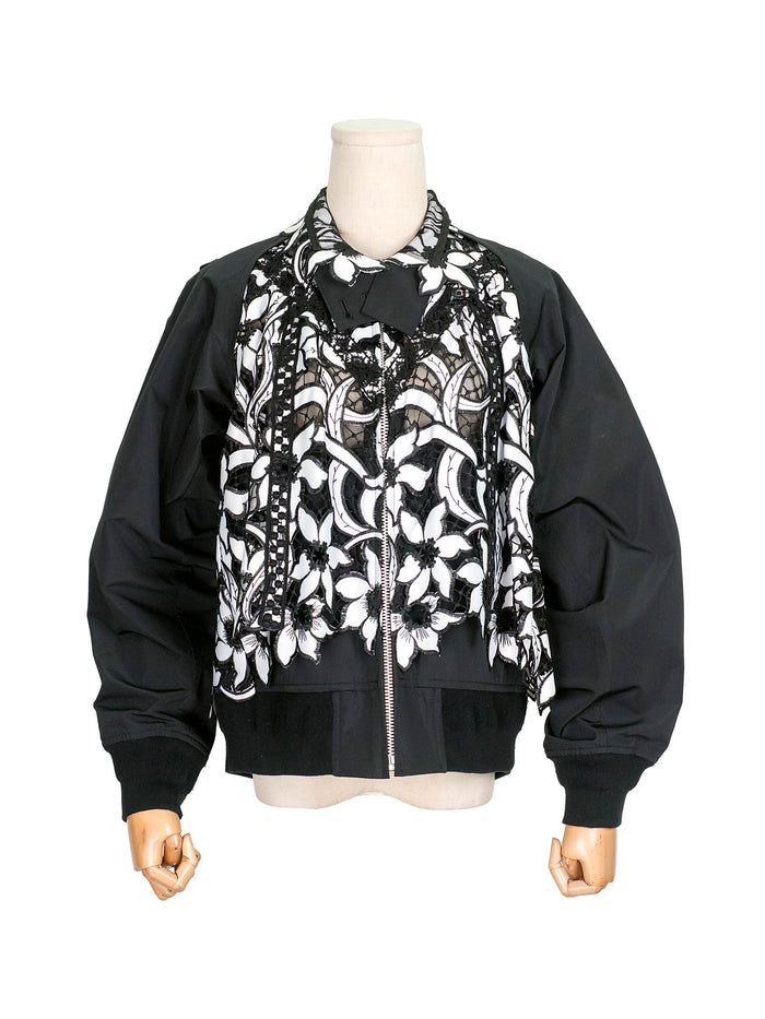 Black Broderie Anglaise Floral Cotton Jacket