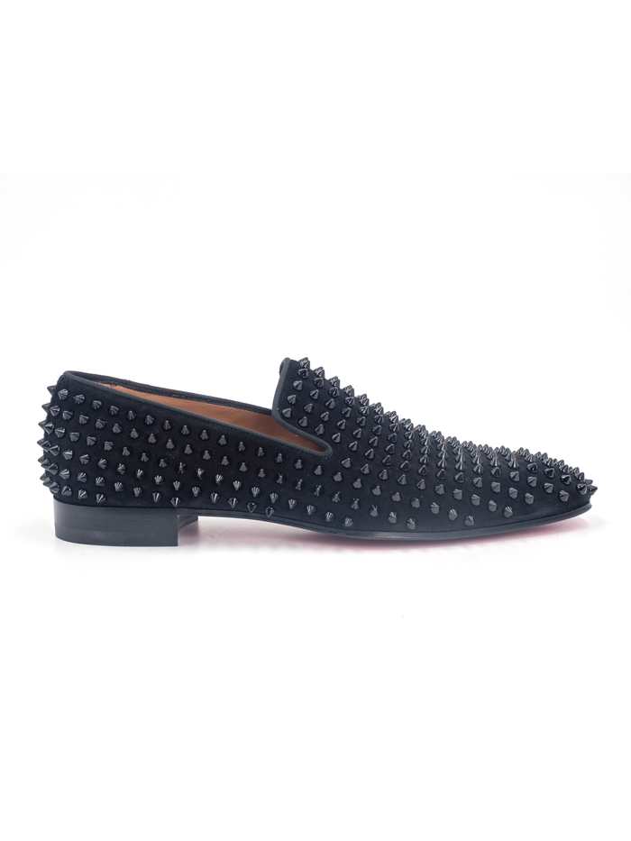 Black Dandelion Spikes Flat Shoes