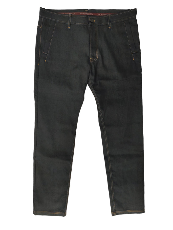Shiatzy Chen Dark Blue Unwashed Pants Slim Fit
