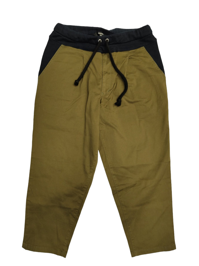 Khaki And Navy Blue Drawstring Pants