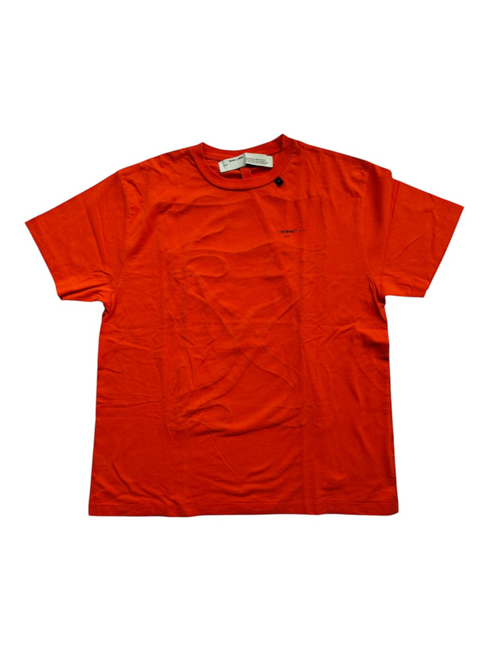Orange Tee With Black Stitching Logo At The Back