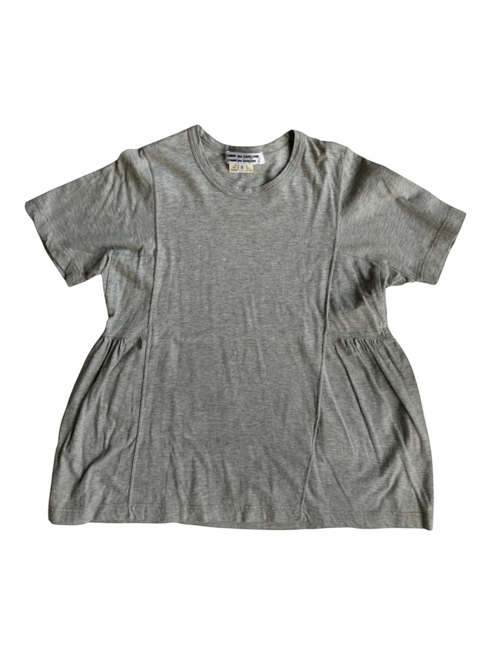 Grey Short Sleeve T-Shirt With Waistline Details