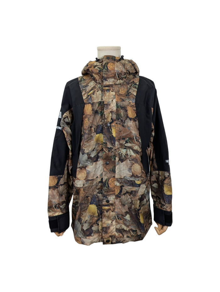 Black And Autumn Leaves Button Up Jacket