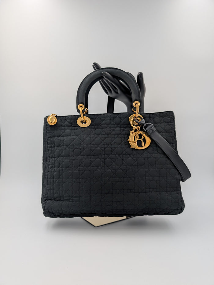 Black Lady Dior Cloth Bag