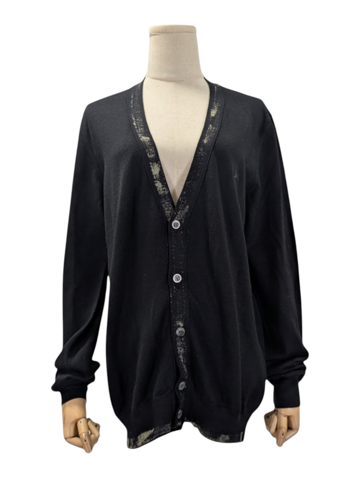 McQ Black Cardigan With Patterned Collar