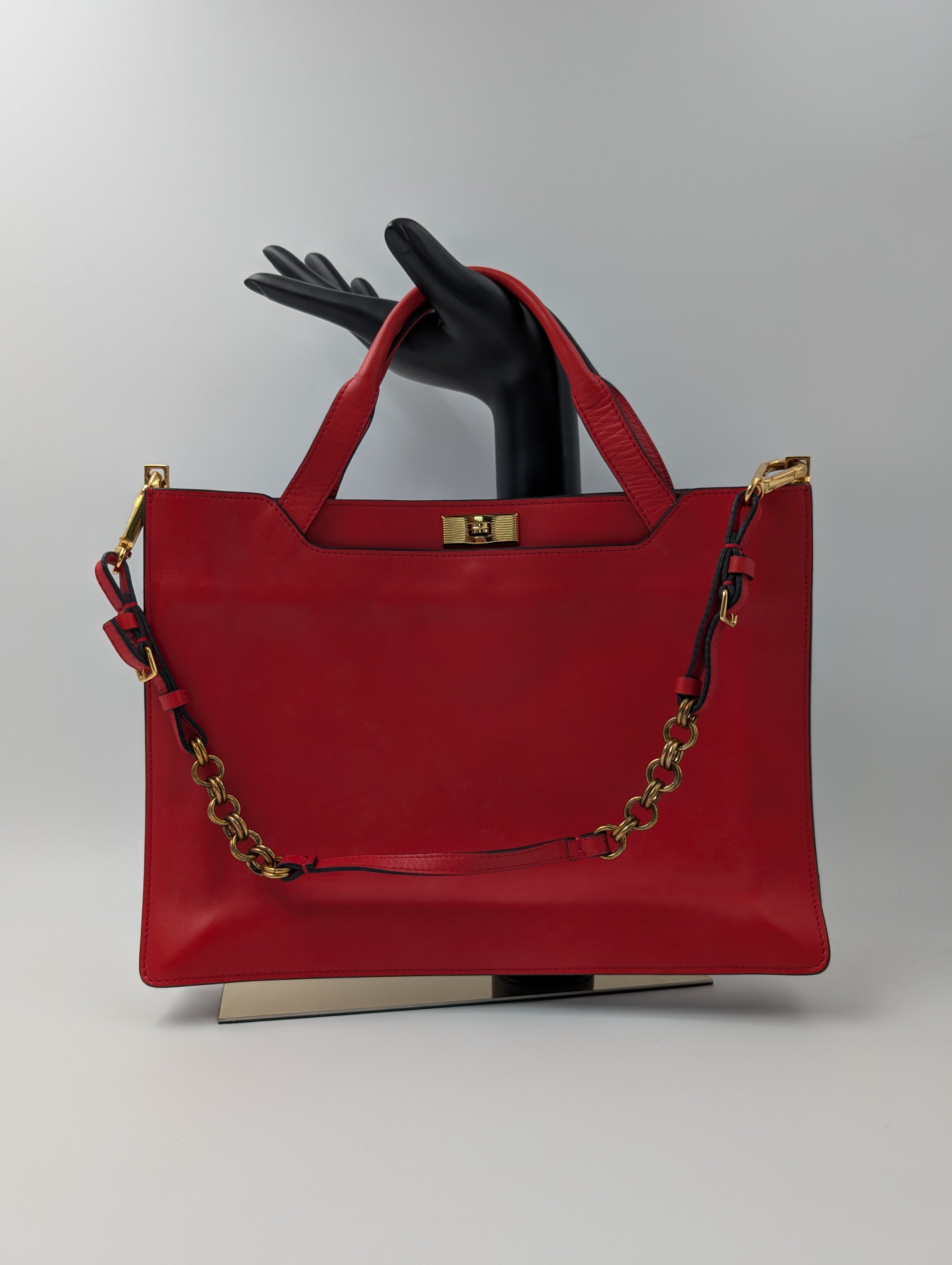 Marni Red Leather Handbag With Shoulder Strap – Now From Then