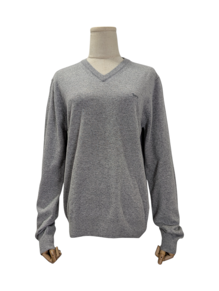 Harmont & Blaine Light Grey V-Neck Wool Pullover