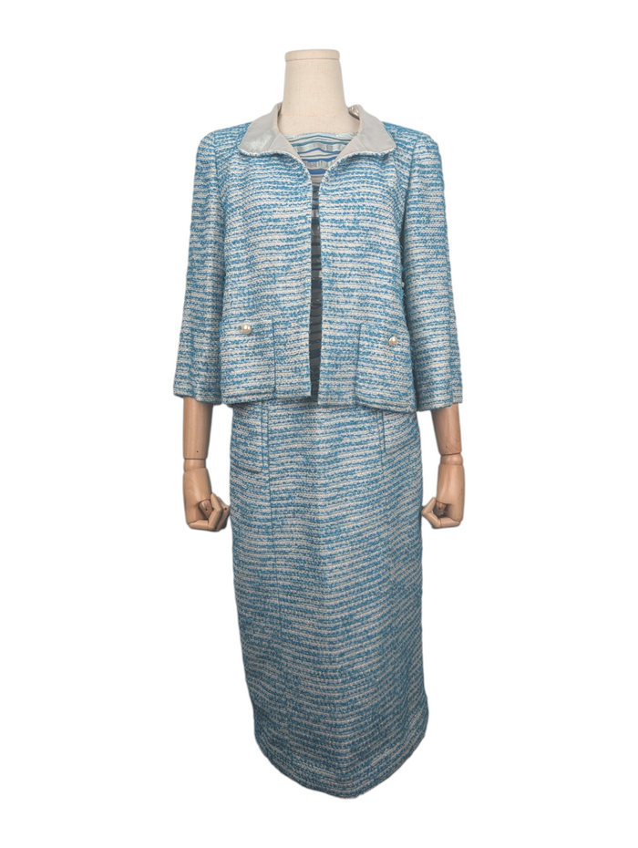 Blue Boucle Suit