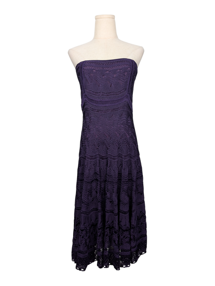 Purple Cotton Knit Tube Dress