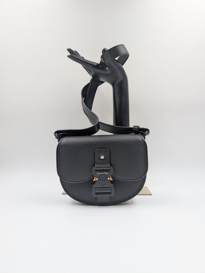 Black Mini Gallop Leather Messenger Bag