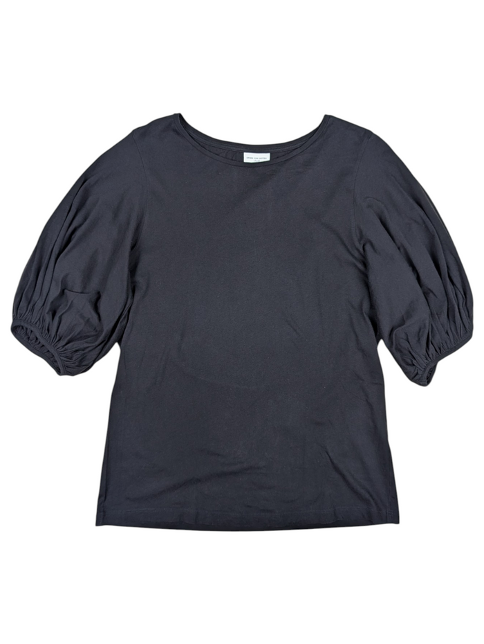 Black Tee With Puffed Sleeves