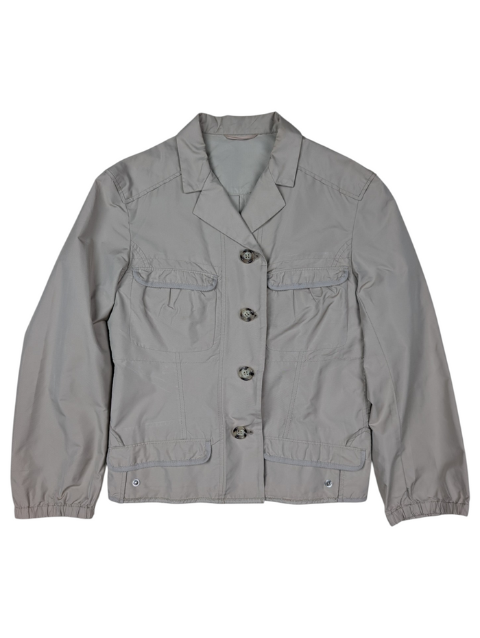 Beige Prada Sport Nylon 4-BUTTON Short Jacket