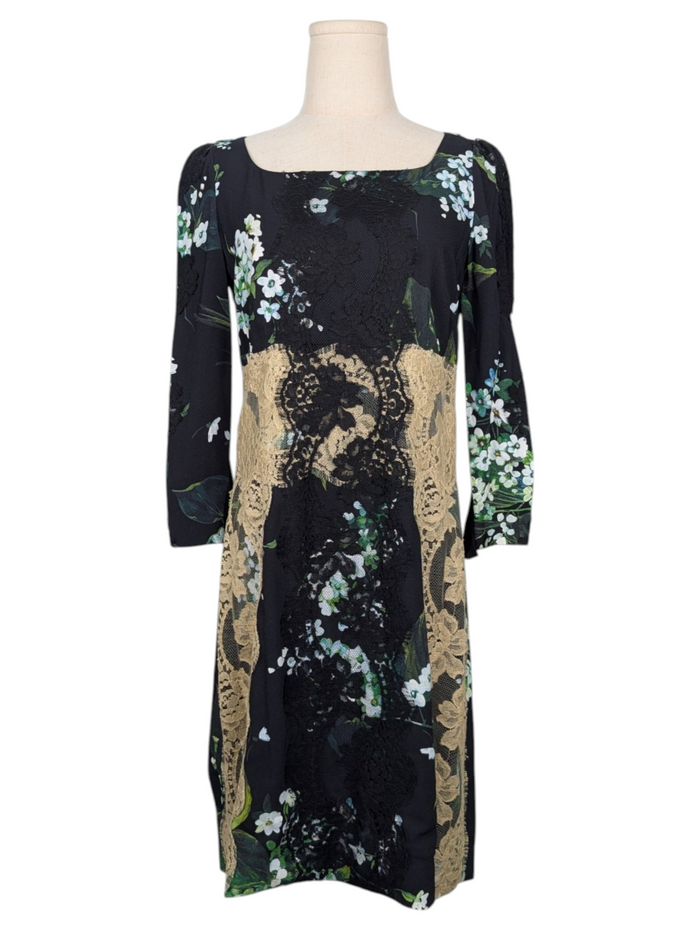 Black Dress With Colorful Floral Pattern