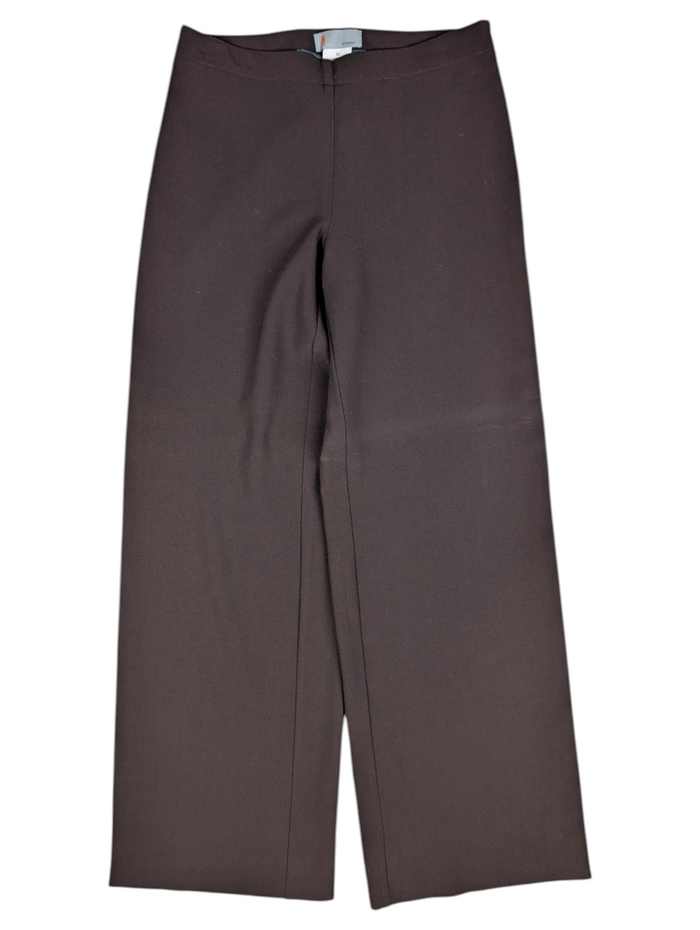 Brown Wool Wide Pants