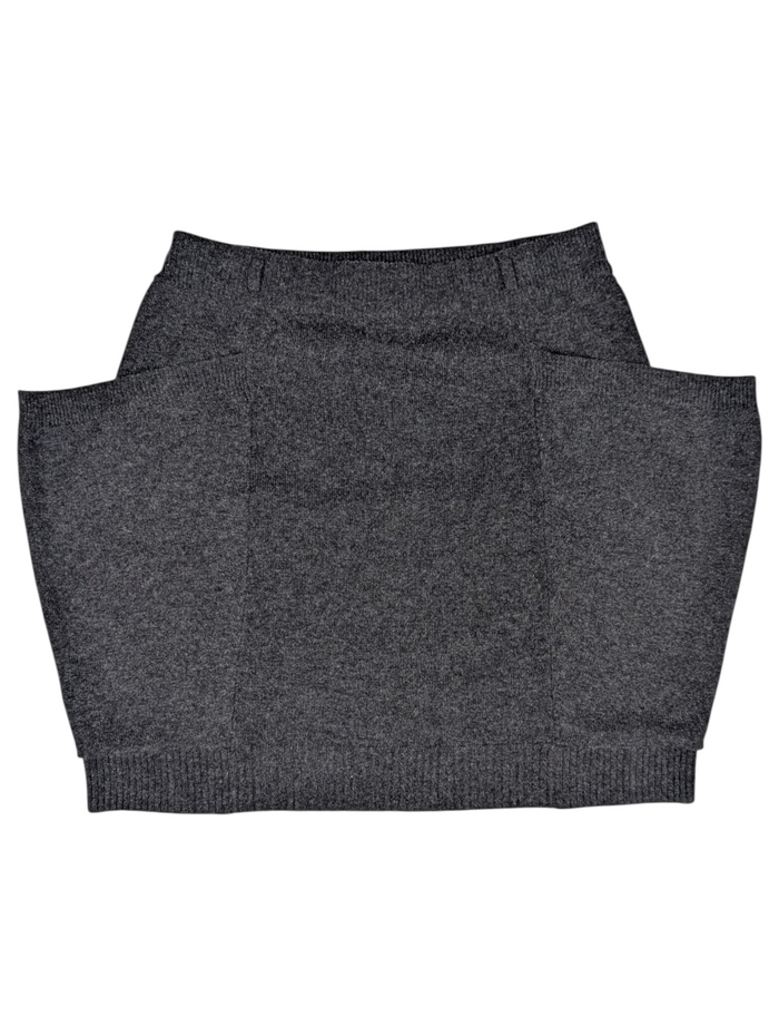 Grey Cashmere Skirt With Oversized Pockets