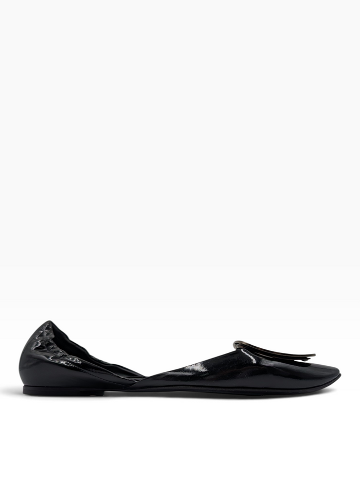 Black Patent Leather D'Orsay Flats