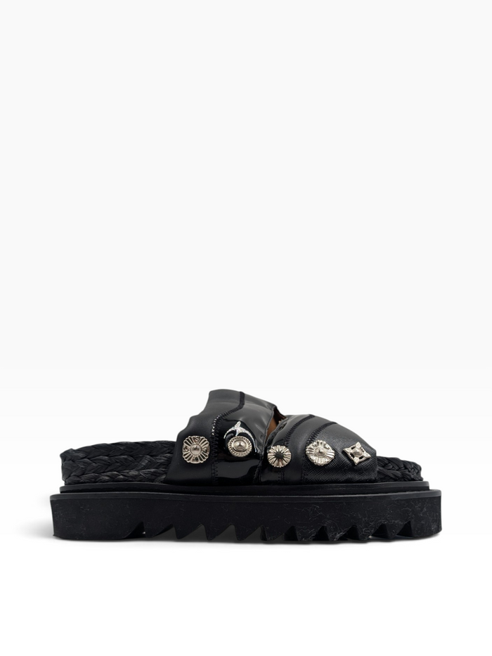 Black Embellished Sandals