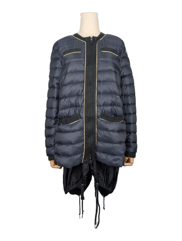 Moncler Navy Puffer Coat With Hood