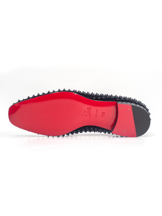 Black Dandelion Spikes Flat Shoes