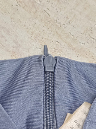 Greyish Blue Crew Neck Top