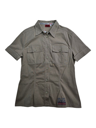 Khaki Cotton Short Sleeve Shirt