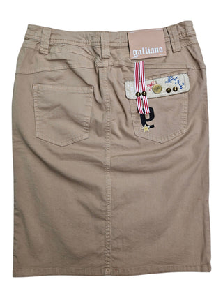 Khaki Cotton Twill Skirt