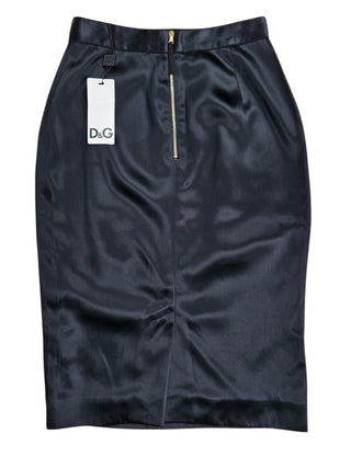 Black Satin Pencil Skirt