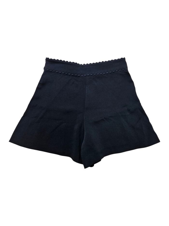 Black Shorts with Scallop Hemmed Waist