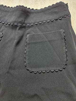 Black Shorts with Scallop Hemmed Waist