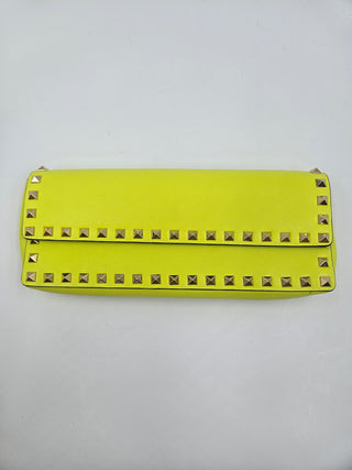 Valentino Garavani Neon Yellow Rockstud Bracelet Clutch