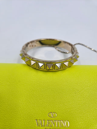 Valentino Garavani Neon Yellow Rockstud Bracelet Clutch