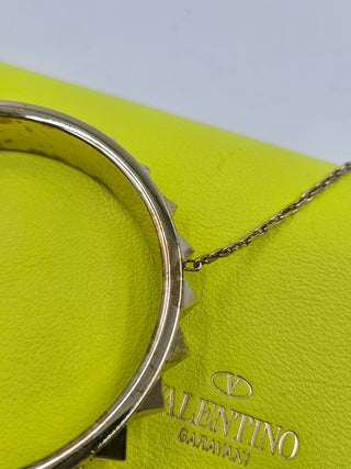 Valentino Garavani Neon Yellow Rockstud Bracelet Clutch