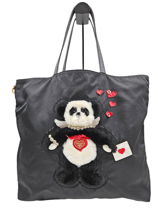 Black Tessuto Nylon Panda Tote