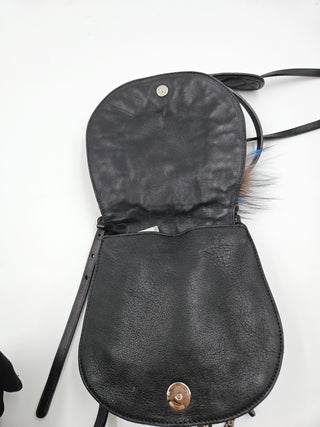 Black Leather Studded Card Suit Crossbody Bag