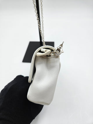 White Leather Small Star Studded Crossbody Bag