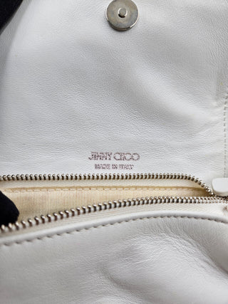 White Leather Small Star Studded Crossbody Bag
