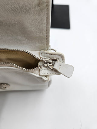 White Leather Small Star Studded Crossbody Bag