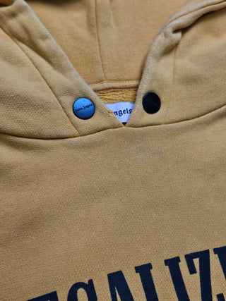 Mustard Yellow "LEGALIZE IT" Slogan Hooded Sweatshirt