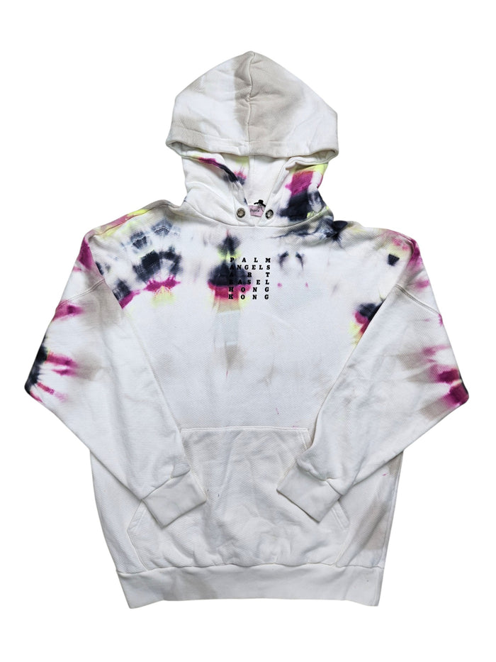 Beige "ART BASEL HONG KONG" Tie-dye in Purple and Navy Hoodie