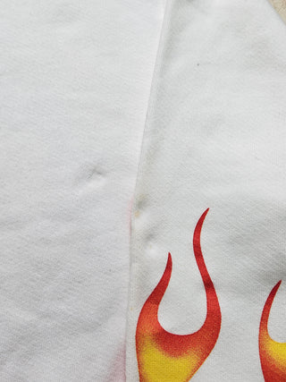 White Fire Starter Round Neck Sweatshirt