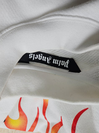 White Fire Starter Round Neck Sweatshirt