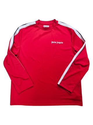 Red Track Taping Long Sleeve Pullover
