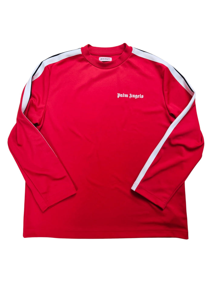 Red Track Taping Long Sleeve Pullover