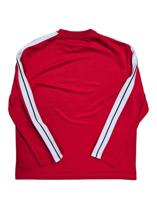 Red Track Taping Long Sleeve Pullover