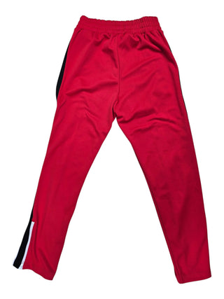 Red Track Taping Pants with Zipper Ends