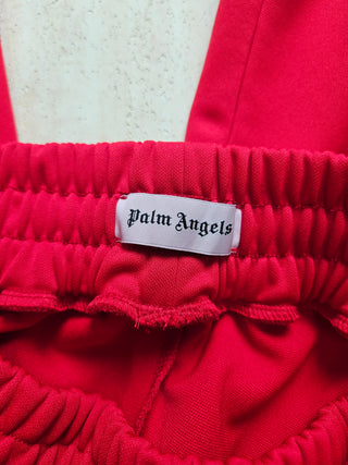 Red Track Taping Pants with Zipper Ends