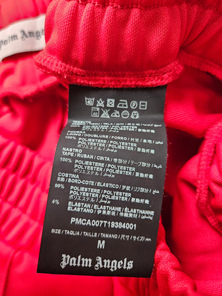 Red Track Taping Pants with Zipper Ends