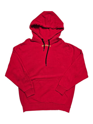 Red Classic Hoodie with Yellow Logo on Front and Back