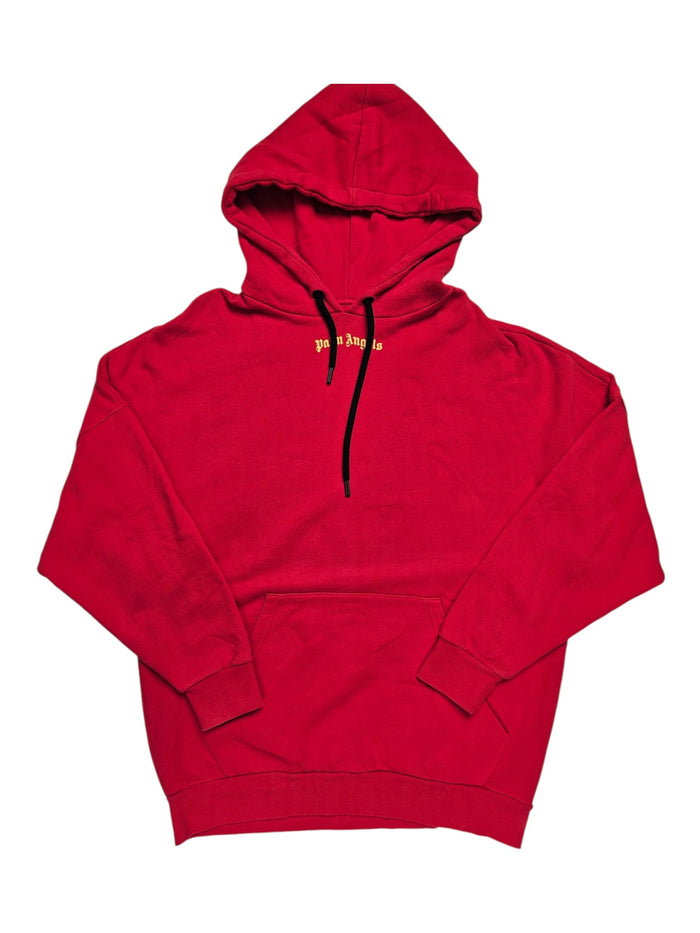 Red Classic Hoodie with Yellow Logo on Front and Back