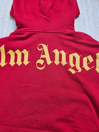Red Classic Hoodie with Yellow Logo on Front and Back